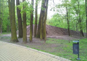 Wyrównany nasyp w parku