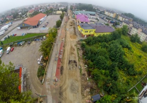 Widziane z góry: remont ul. Dąbrówki (wrzesień 2017)