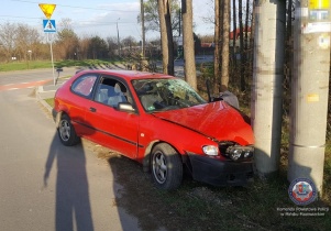 Podróż zakończyli na słupie