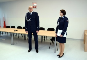 Uroczyste wprowadzenie nowego zastępcy Komendanta Powiatowego Policji w Mińsku Mazowieckim