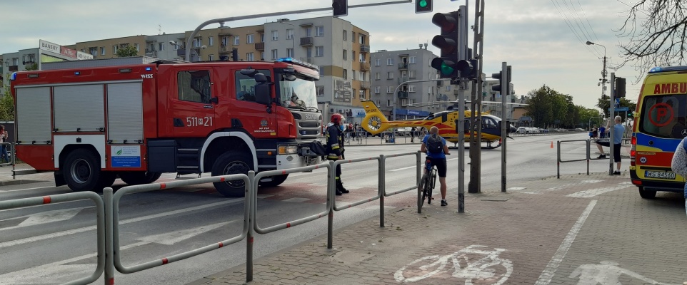 Śmigłowiec LPR na ul. Warszawskiej