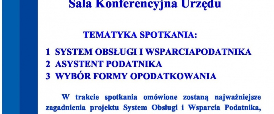 Spotkanie informacyjno - szkoleniowe w Urzędzie Skarbowym